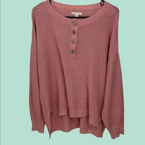 american eagle oversized pink button up sweater size small. super soft look <3